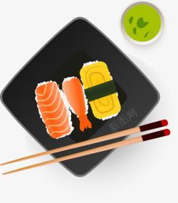 蔬菜寿司美味食物俯视图高清图片