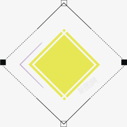 黄色四边形创意菱形高清图片
