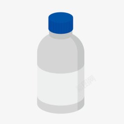 酒精瓶卡通蓝色玻璃瓶高清图片