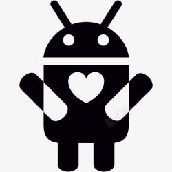 操作系统的爱Android的心胸图标高清图片