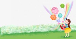 网页气球美女韩国网页卡通背景高清图片