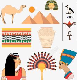 手绘埃及元素素材