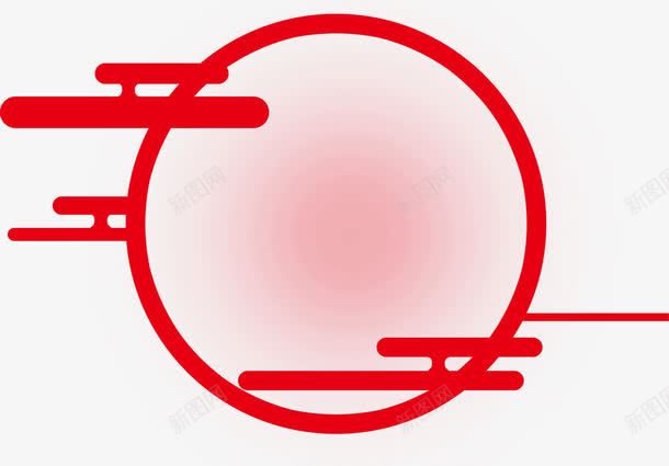 红色中国风线条圆圈png免抠素材_新图网 https://ixintu.com 中国风装饰 古典圆环 圆圈框架 红色圆圈 线条圆圈 装饰图案