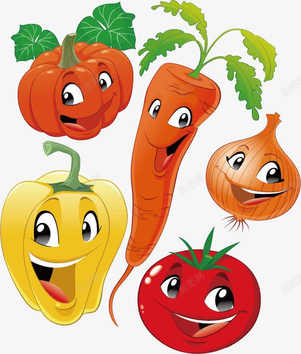卡通蔬菜png免抠素材_新图网 https://ixintu.com 卡通手绘 可爱 平面设计 彩色 洋葱 番茄 胡萝卜 蔬菜 蔬菜Q版 蔬菜标签 青椒