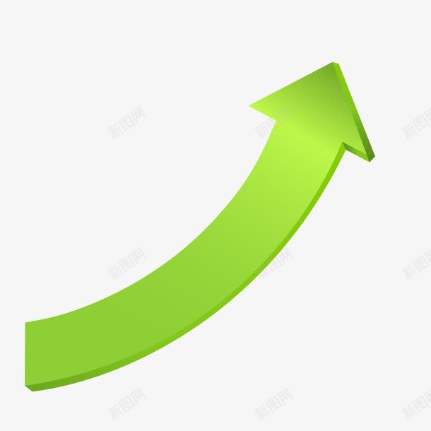 绿色曲线箭头图标png_新图网 https://ixintu.com 曲线箭头 箭头素材 绿色曲线