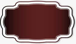 咖啡色徽章咖啡色线条框架高清图片
