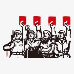 保卫国家五四青年节奋勇前进的红军革命年高清图片