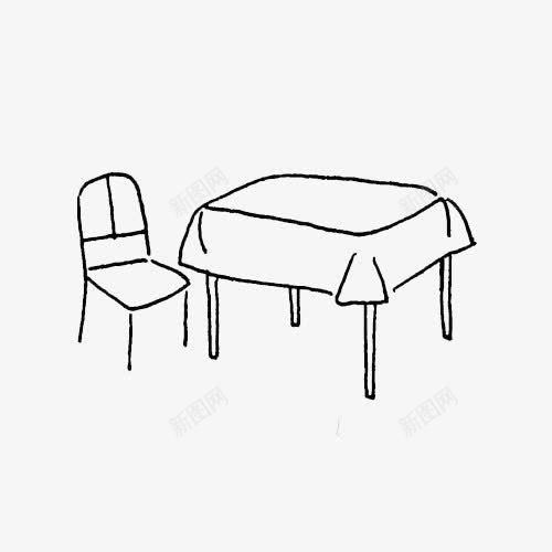 桌椅家具简笔画png免抠素材_新图网 https://ixintu.com 卡通 家具家居 手绘 桌子 桌子简笔画 桌椅 椅子 简笔绘画