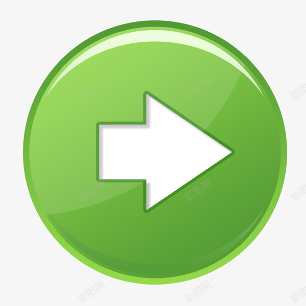 绿色前进返回按钮图标png_新图网 https://ixintu.com 便签按钮 前进返回按钮 图标 滑块按钮 白色箭头 绿色 绿色按钮