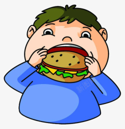 汉堡小子宣传册吃汉堡的小胖子高清图片