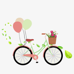 粉色花篮青春可爱粉色单车高清图片