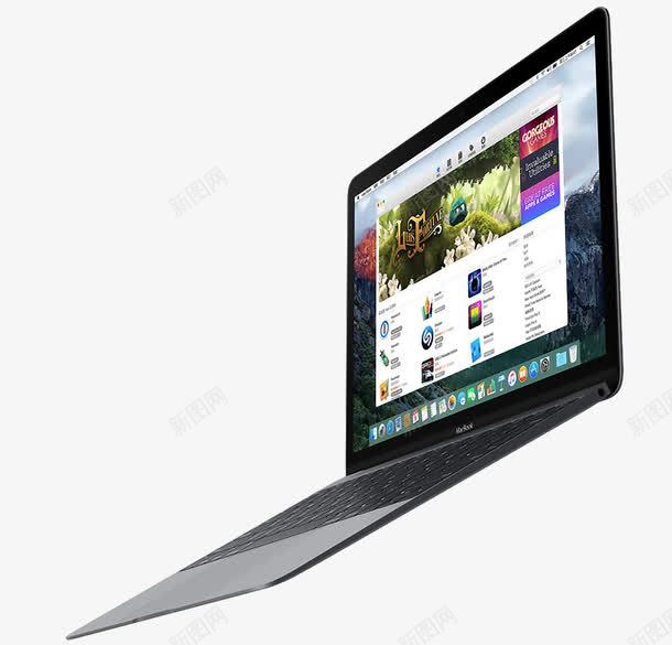 苹果MacBookpng免抠素材_新图网 https://ixintu.com 一台苹果电脑效果图 产品实物 苹果MacBook 苹果电脑 苹果笔记本 苹果超极本 银灰色笔记本
