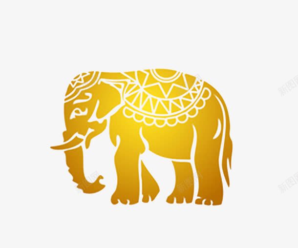 泰国大象金色png免抠素材_新图网 https://ixintu.com 大象 大象装饰画 泰国 金色素材