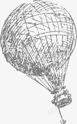 手绘素描热气球图案素材