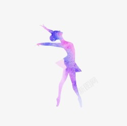 优雅跳舞水彩紫色优雅芭蕾舞者高清图片
