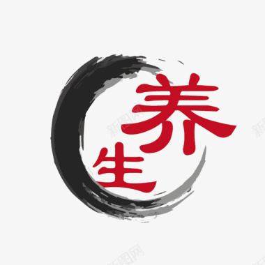 中国风养生logo图标图标