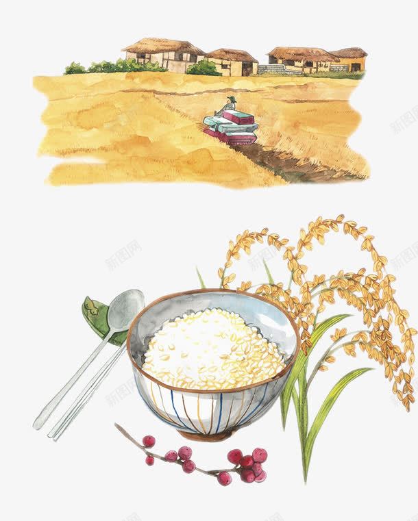 收割png免抠素材_新图网 https://ixintu.com 大米 收获 稻子 粮食 绿色水稻