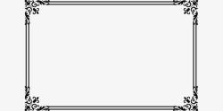 四角花纹方框素材