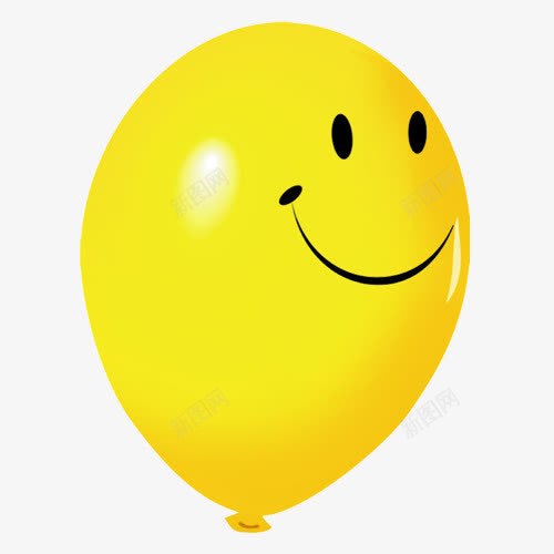 黄色卡通笑脸气球png免抠素材_新图网 https://ixintu.com 卡通 气球 笑脸 黄色