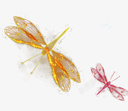 光效蜻蜓唯美粒子昆虫光效元素高清图片