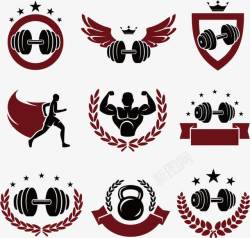 肌肉哑铃健身logo图标高清图片