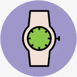 钢带紫色手表学校图案教育手表图标高清图片