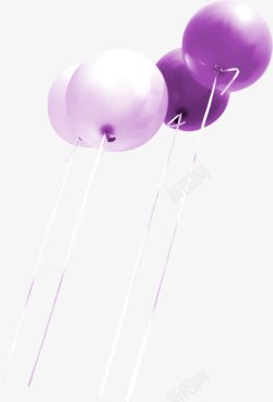 紫色梦幻气球简约素材