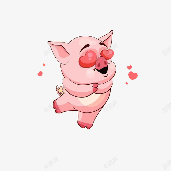 花心小猪png免抠素材_新图网 https://ixintu.com 一只小猪 兴奋 卡通猪 桃心眼 爱心 猪崽 粉色 胖乎乎 跳舞