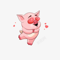 粉色的小猪花心小猪高清图片