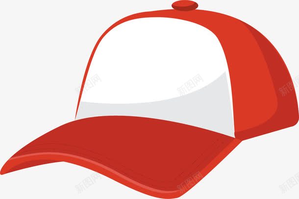 红白色旅游帽png免抠素材_新图网 https://ixintu.com 帽子 旅游帽 时尚旅游帽 棒球帽 红白色 鸭舌帽