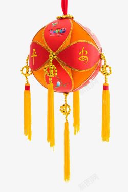 中国传统婚礼素材绣球特写高清图片