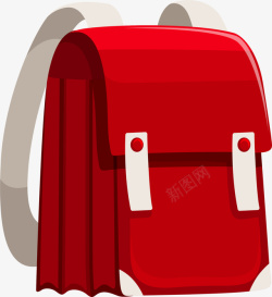 红色简约双肩书包中小学生开学日红色书包高清图片