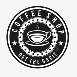 黑色咖啡桌子圆形黑色咖啡logo矢量图图标高清图片
