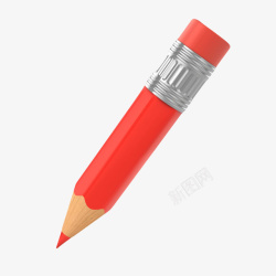 红色学生用品大铅笔橡皮擦橡胶制素材