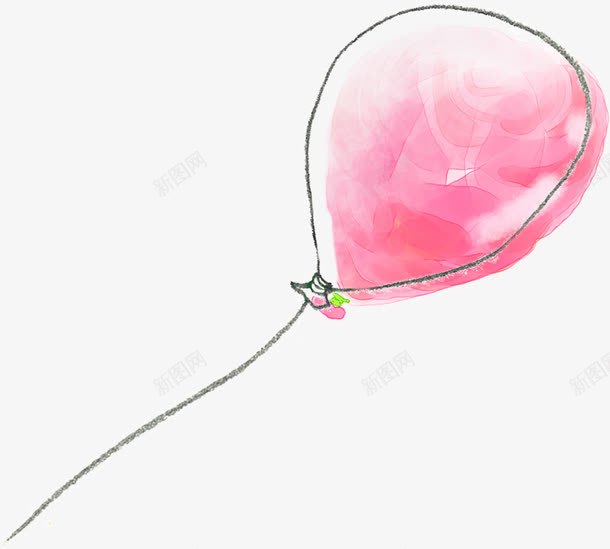 手绘粉色线条气球png免抠素材_新图网 https://ixintu.com 气球 粉色 线条
