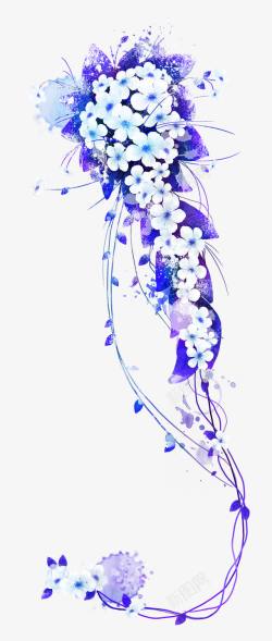 紫色的水仙花花枝高清图片