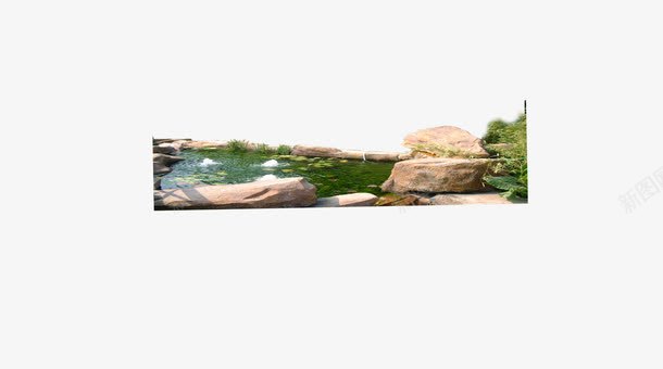 山水风景png免抠素材_新图网 https://ixintu.com 园林 室外 山水风景 石头 花儿 装饰