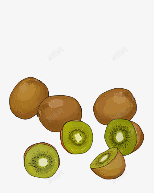 卡通画新西兰奇异果png免抠素材_新图网 https://ixintu.com 卡通 手绘 新西兰 新西兰奇异果 水果 猕猴桃 绘制 绘画 绿色 黄色