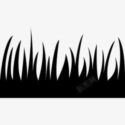 icon剪影图片上传小草的叶子的轮廓图标高清图片