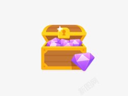 紫钻石钻石宝箱高清图片