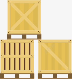 卡通木箱浅黄色木质箱子高清图片