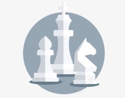 扁平化国际象棋灰色白色素材