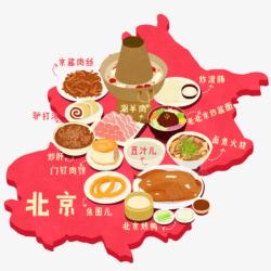 美食地图手绘北京小吃地图高清图片