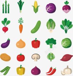 蔬菜扁平手绘蔬菜高清图片