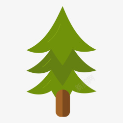 松林一棵扁平化的松树高清图片