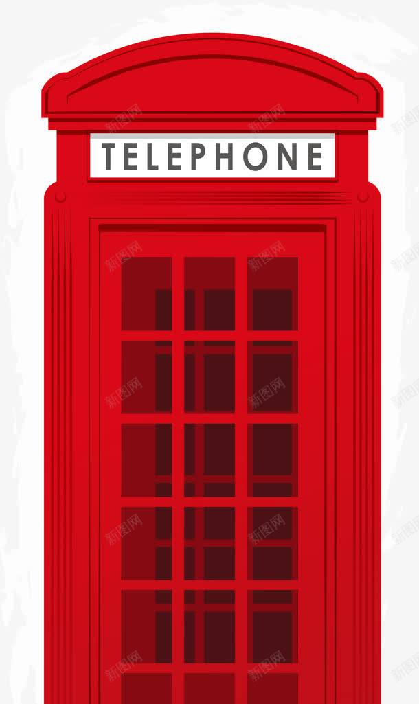 红色简约电话亭图标png_新图网 https://ixintu.com 卡通 呼叫 欧式 电话亭 童趣 简约 红色 装饰图案