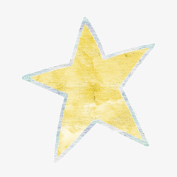 黄色星星的粉笔画素材