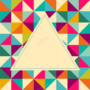 彩色三角形背景图矢量图背景