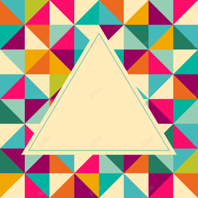彩色三角形背景图矢量图ai设计背景_新图网 https://ixintu.com 三角形 几何 平面 彩色 纹理 质感 矢量图