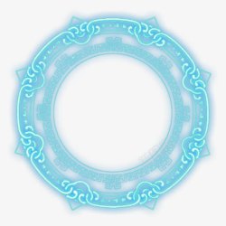 圆形徽章蓝色圆形魔法阵背景高清图片